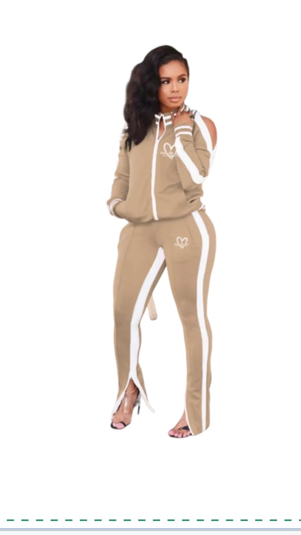 TrustYourHeart Womens Two Piece Jogger Suit