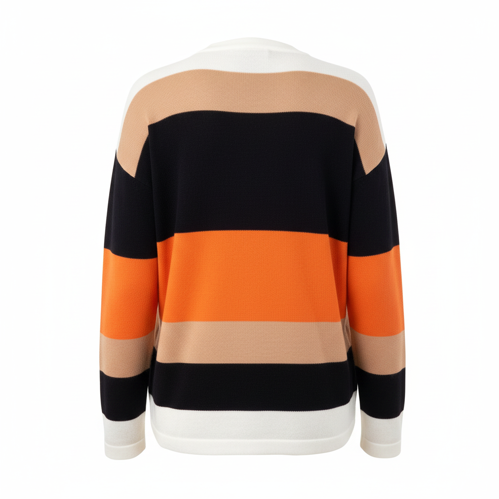 Orange Colorblock Sweater - Back