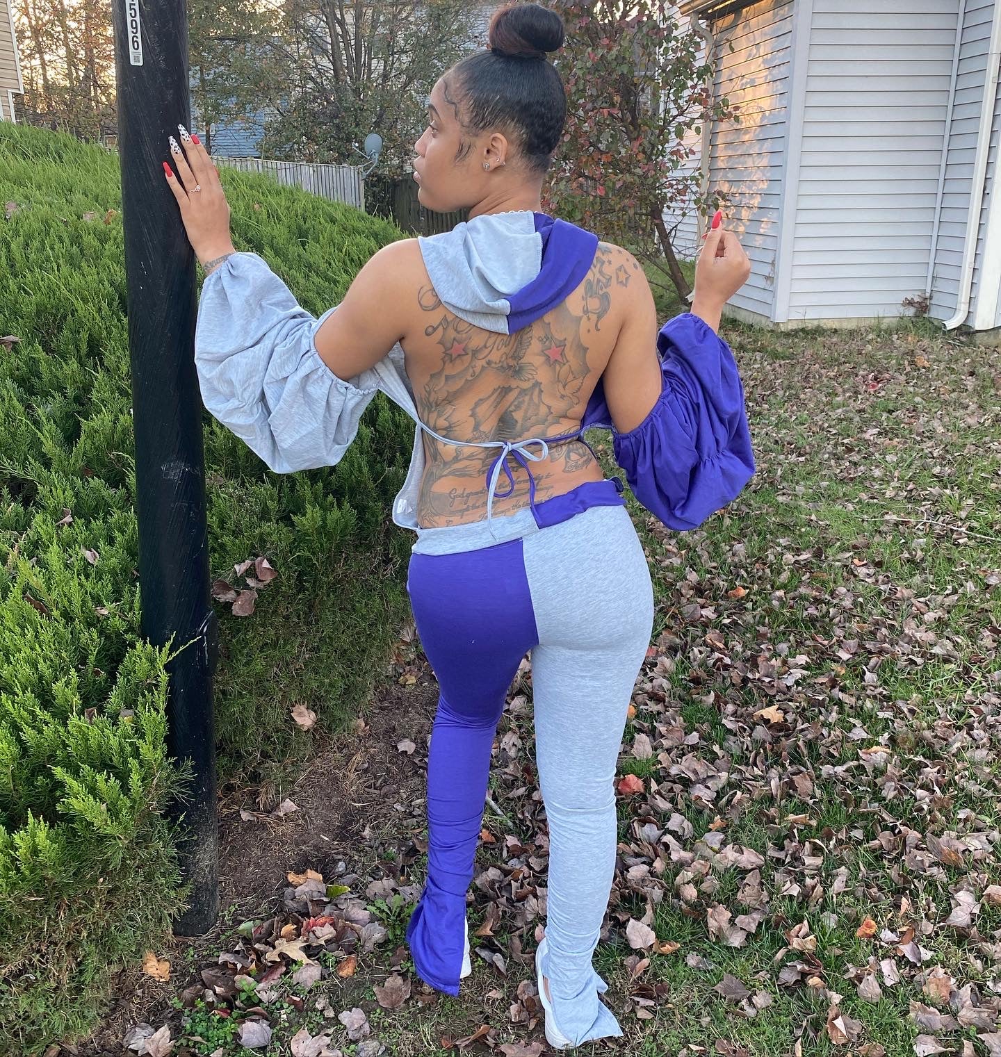 Cold Shoulder Set With Zipper & Backout