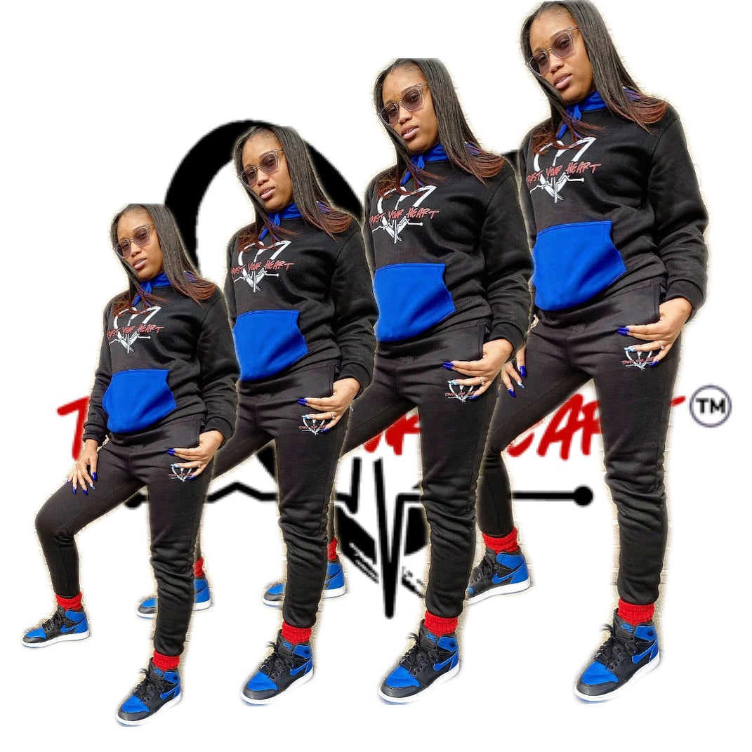 TYH Sweatsuit 2 Piece Blue&Black