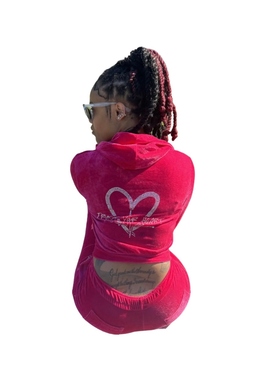 TrustYourHeart Velvet Tracksuit