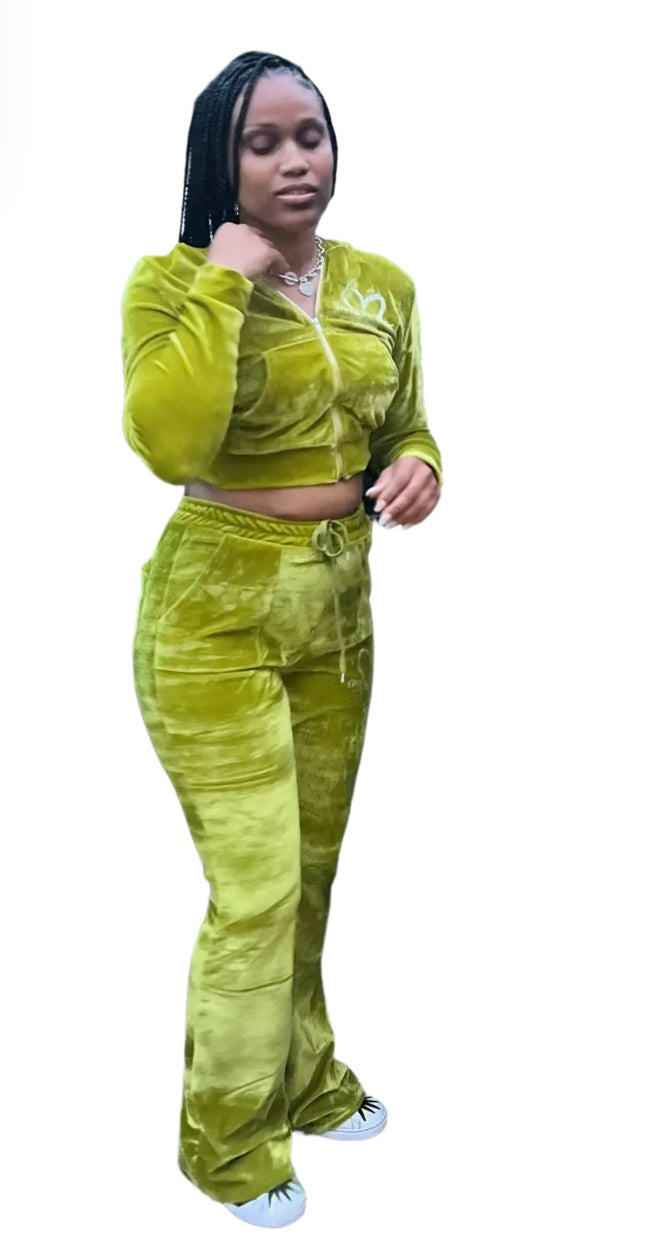TrustYourHeart Velvet Tracksuit