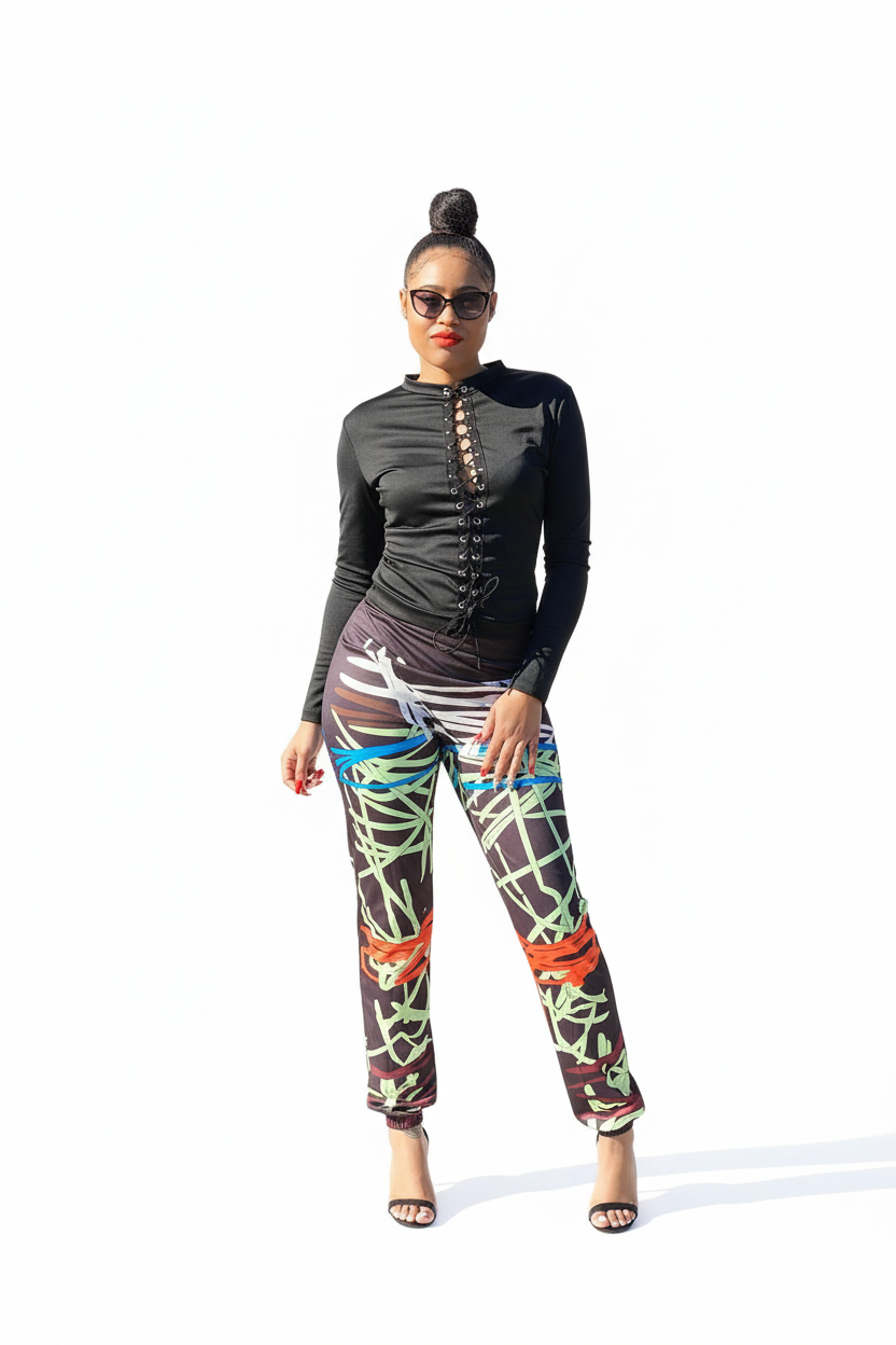 Abstract Pants Set - Image 3