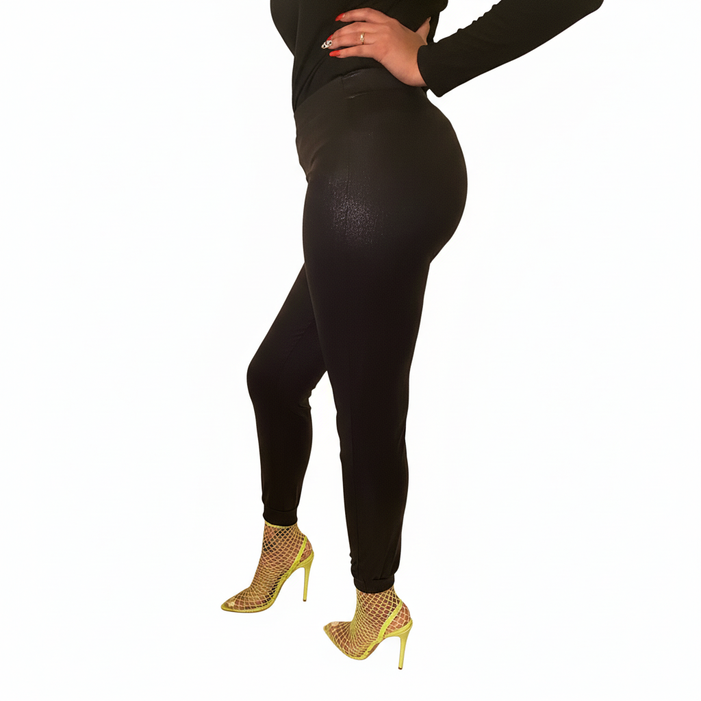 Black Casual Solid Pants - Photo 1