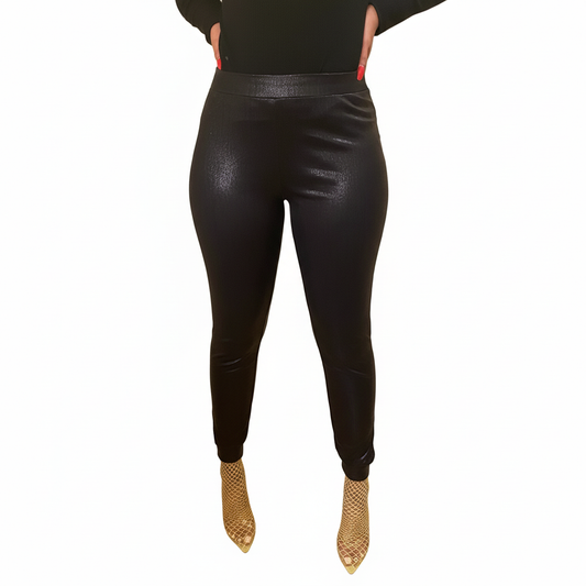 Black Casual Solid Pants - Photo 2