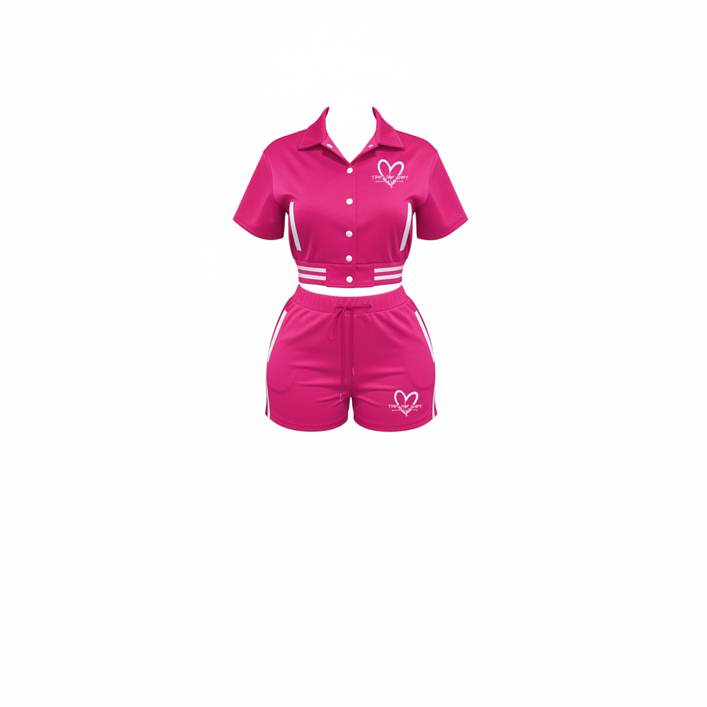 Hot Pink Crop Set - Front