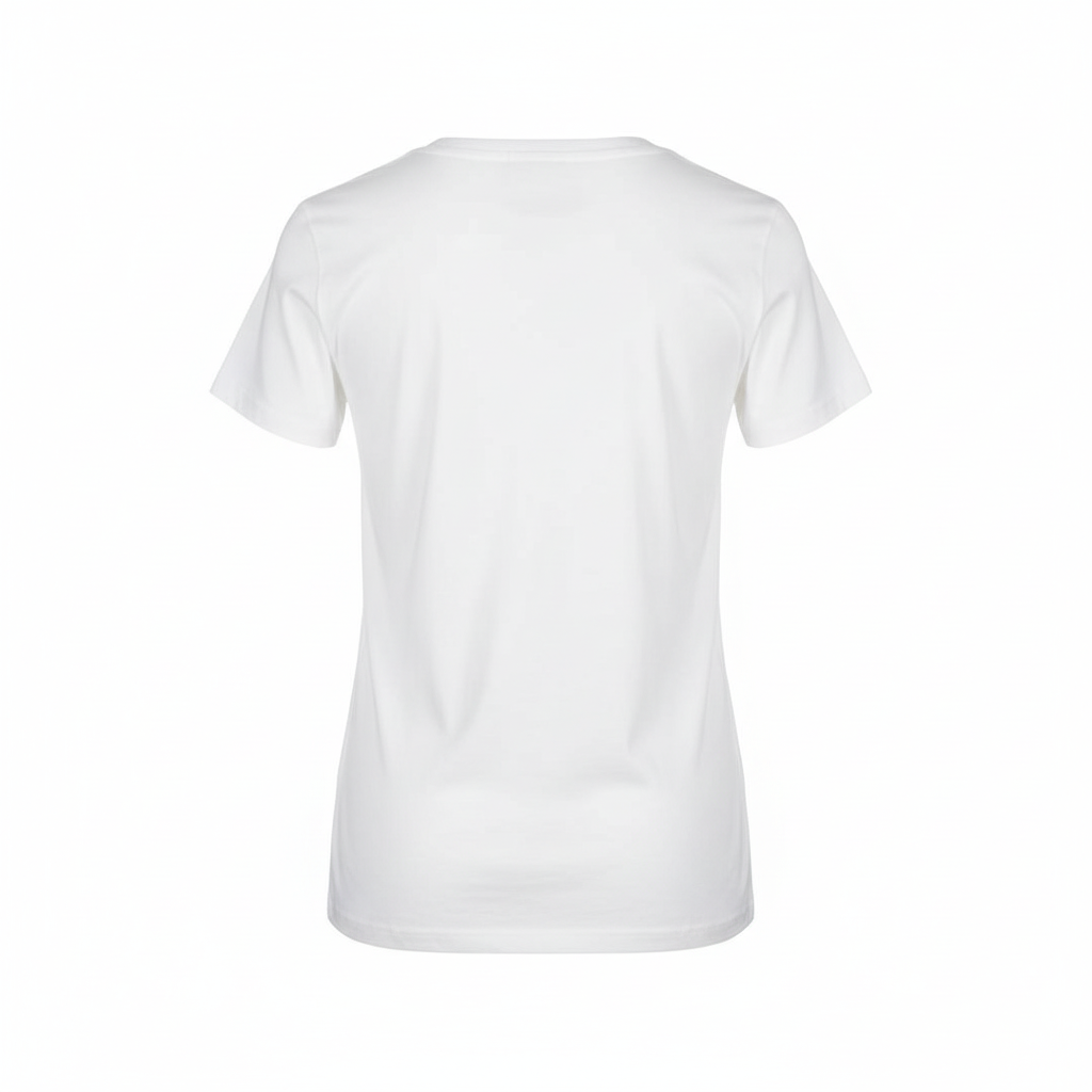 White Fashion Casual Printed Short Sleeve - Back View