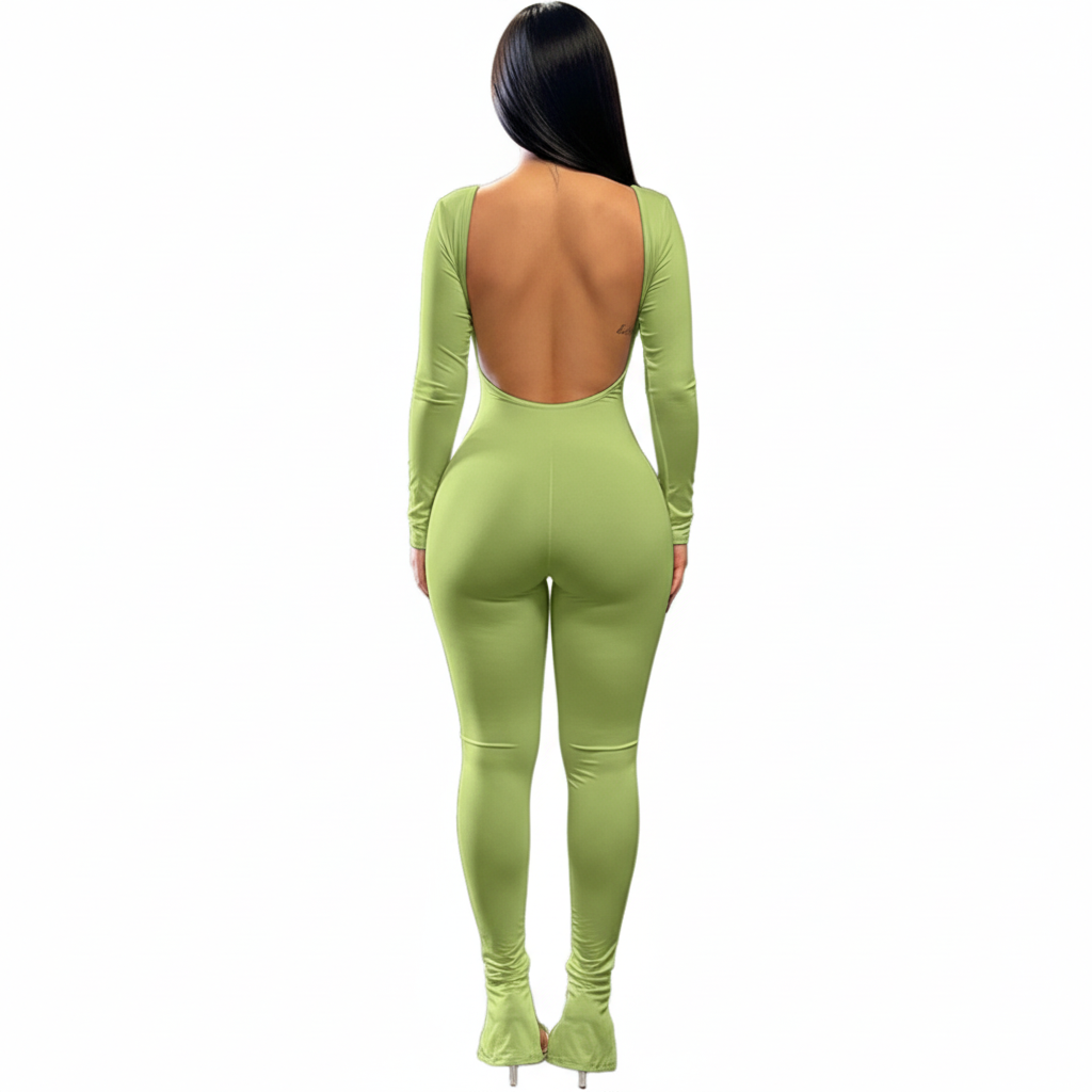 Green Jumpsuit - Back