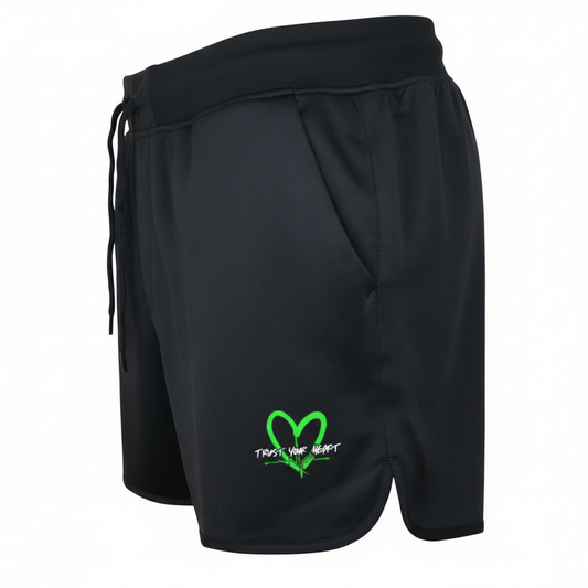 TYH Blk and Lime Shorts - Side View