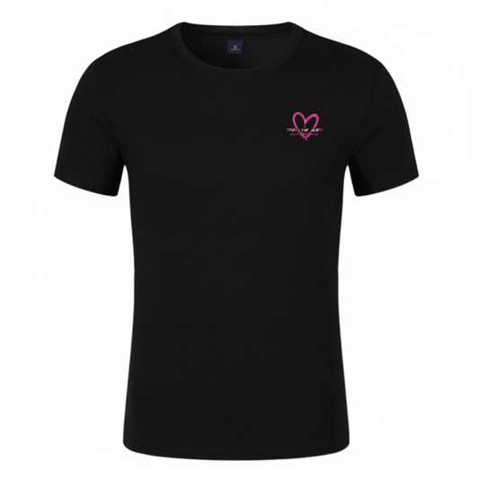 TYH Tee With Pink Logo - Front White Background