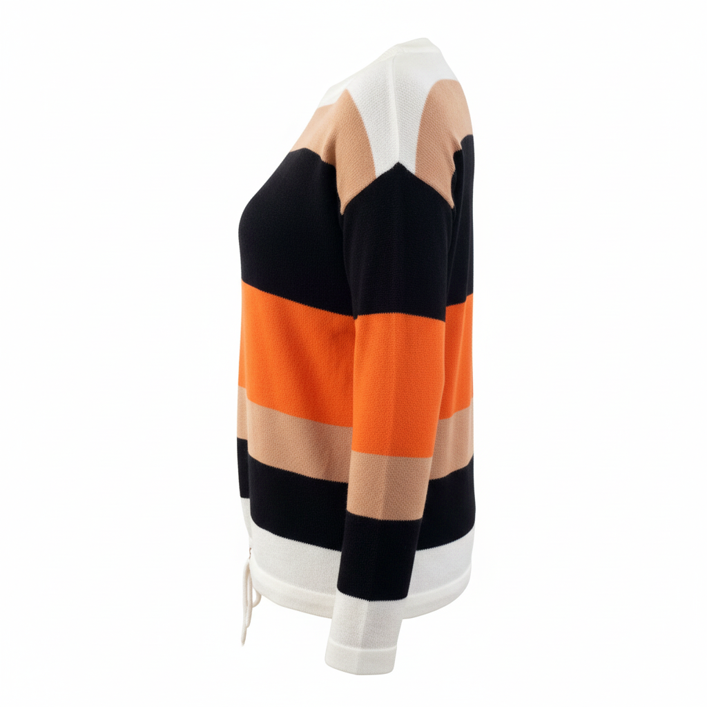 Orange Colorblock Sweater - Side View