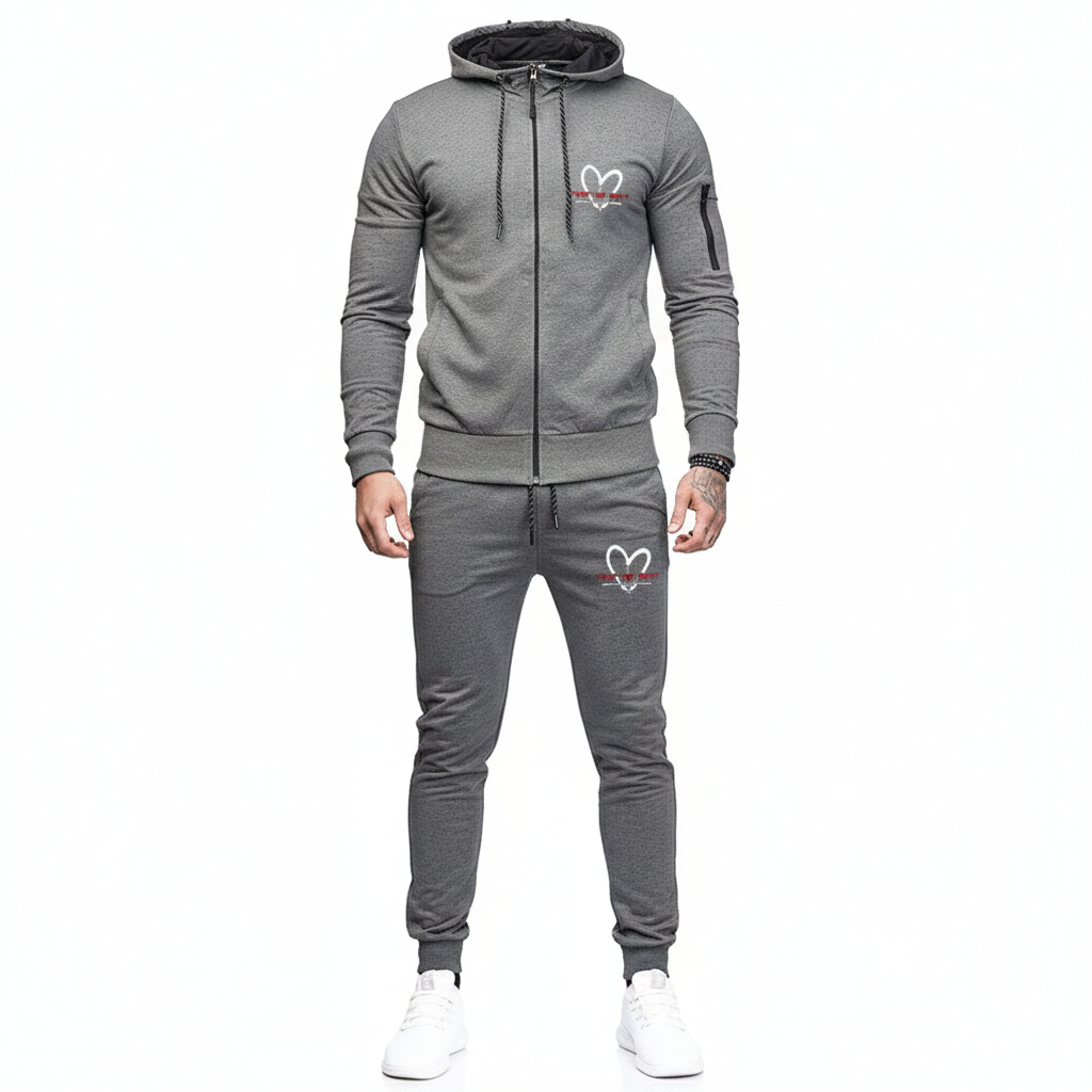 Gray TYH Sweatsuit - Front White Background