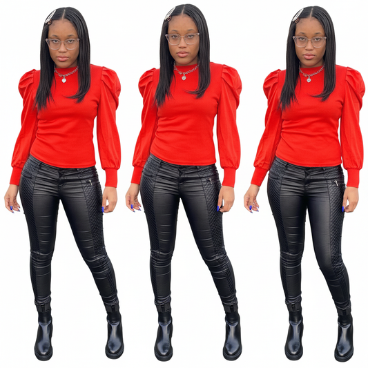 Orange Puff Sleeve - Photo 2