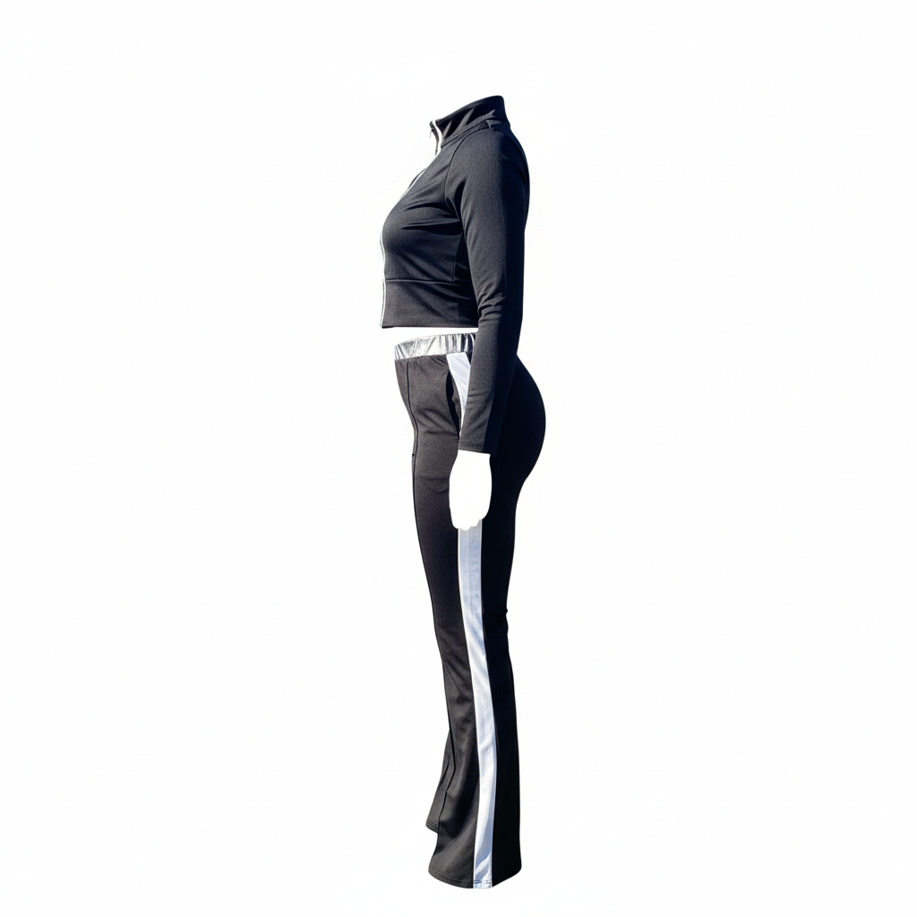 Sporty Stripped Two Piece - Side