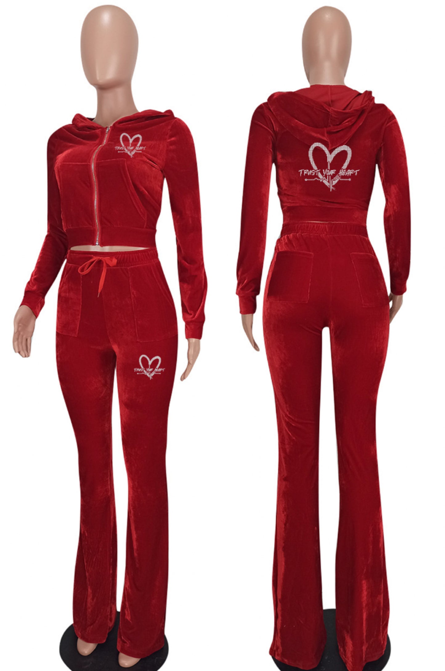 TrustYourHeart Velvet Tracksuit