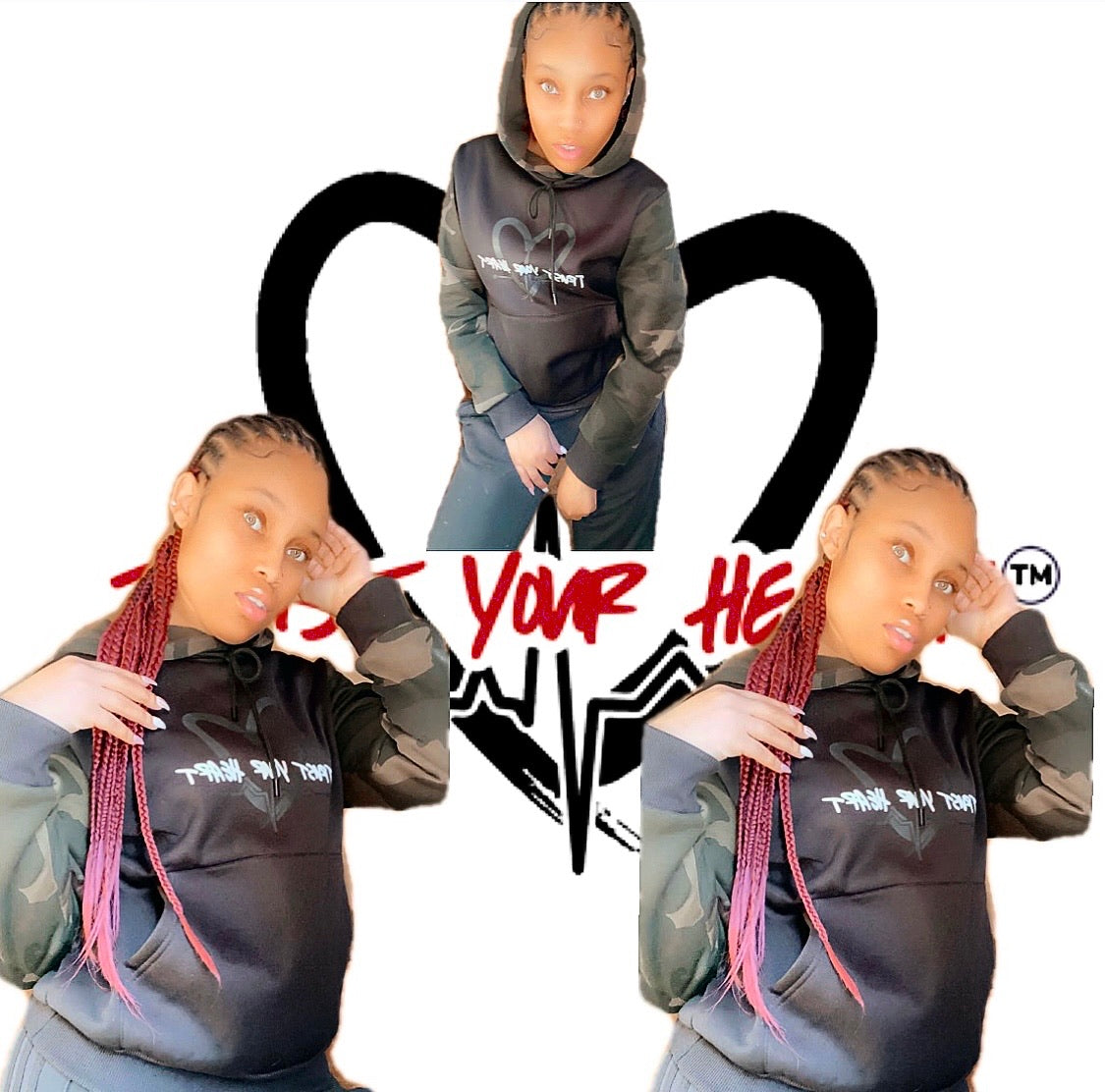 Long Sleeve Camo TrustYourHeart Hoodie