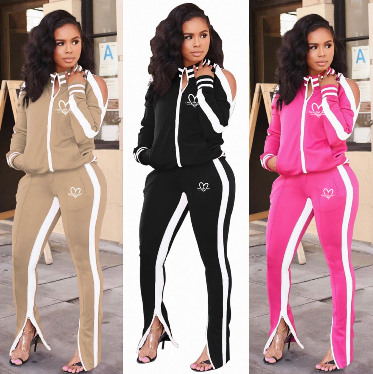 TrustYourHeart Womens Two Piece Jogger Suit